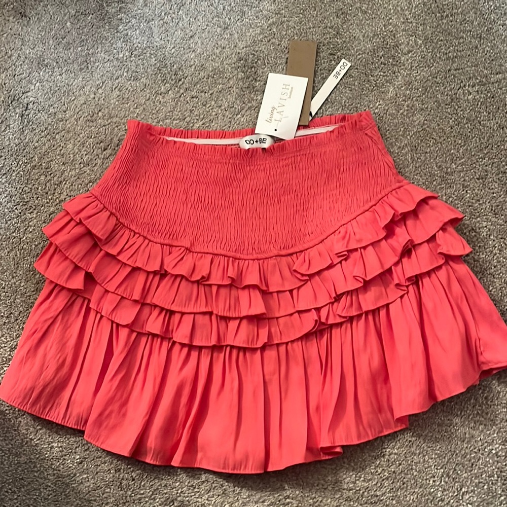 Do+Be Pink Mini Ruffle Skirt